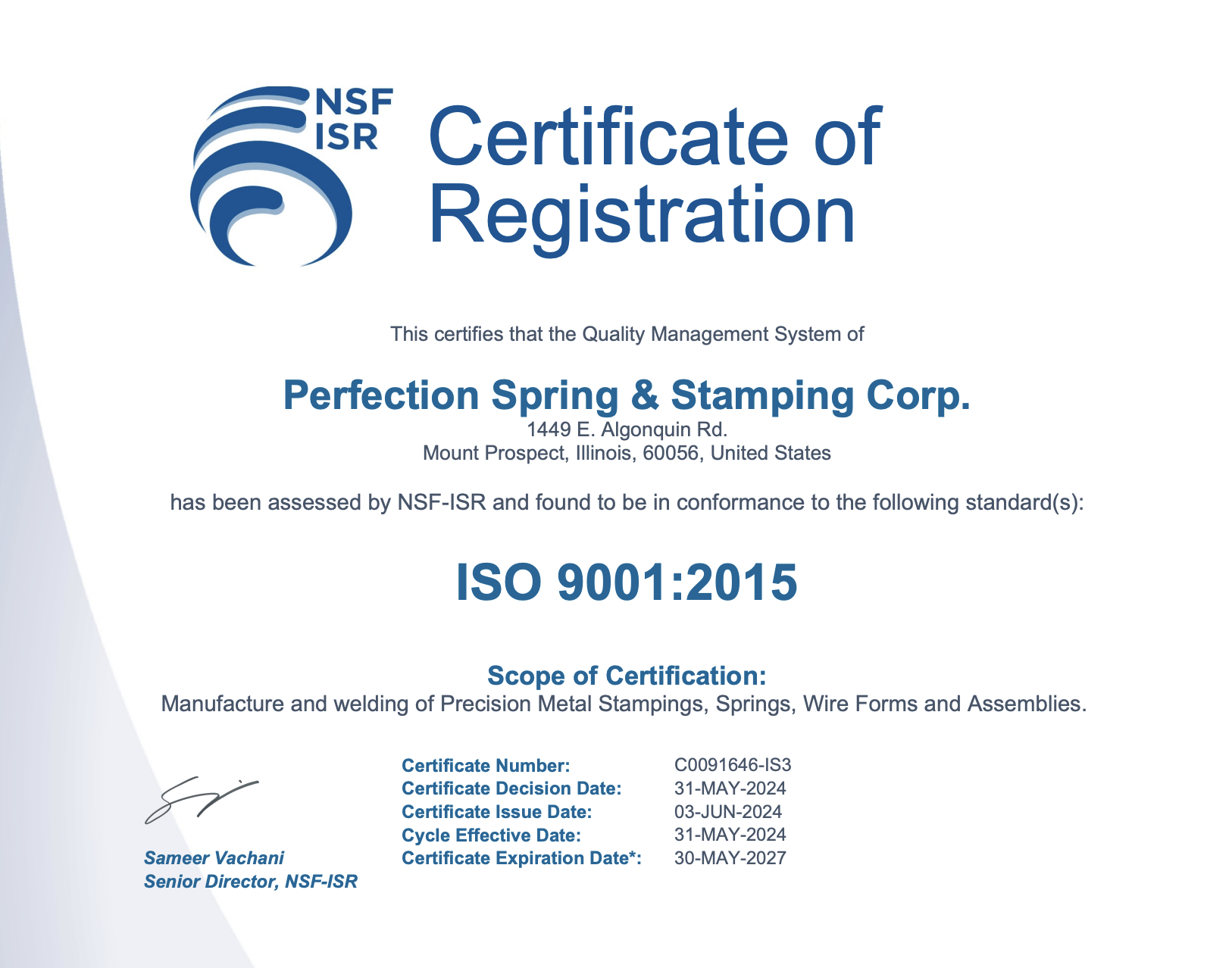 ISO 9001:2015 Certificate