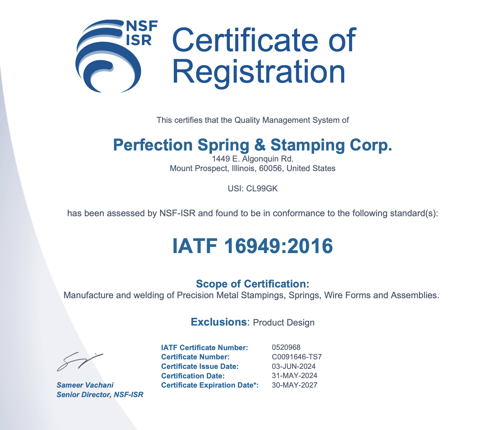 IATF 16949:2016 Certified Metal Parts Manufacturer